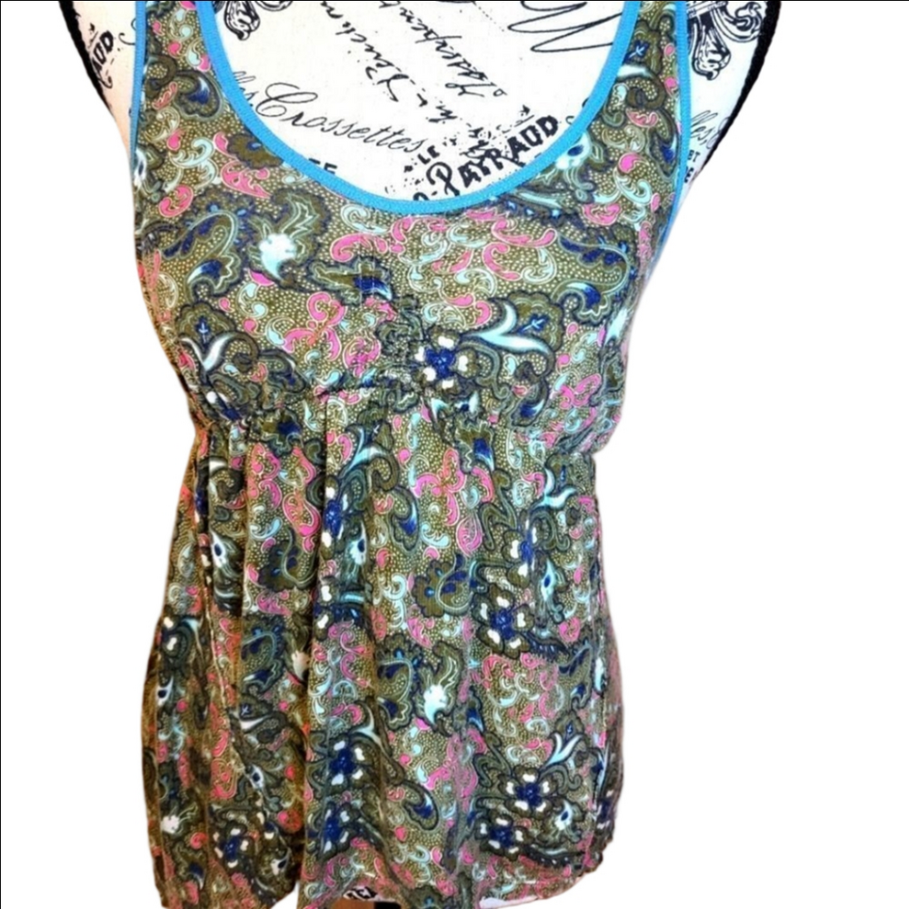 Free People Racetrack Printed Tank Top Large